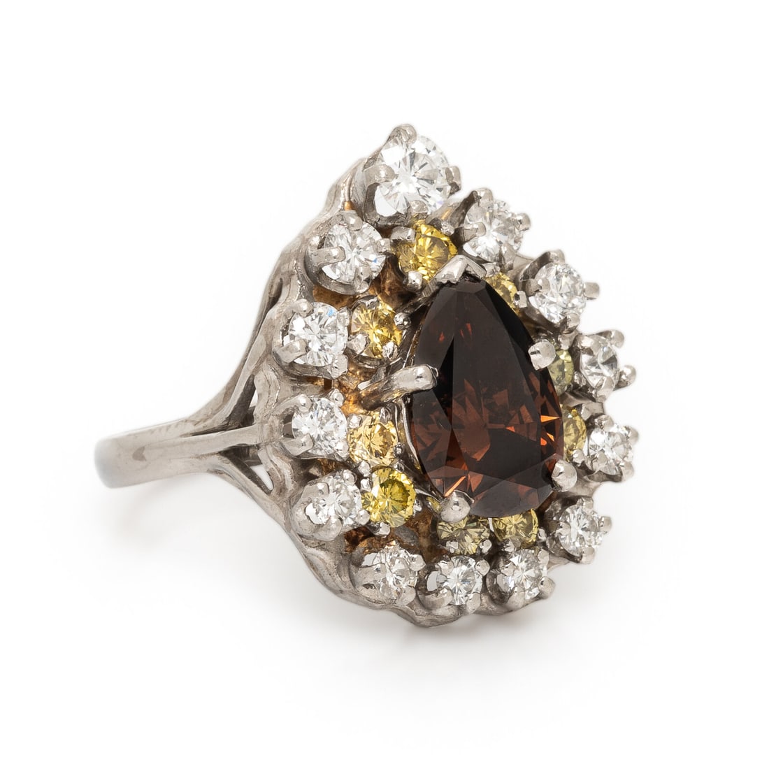 Colored Diamond and Diamond Ring - 2