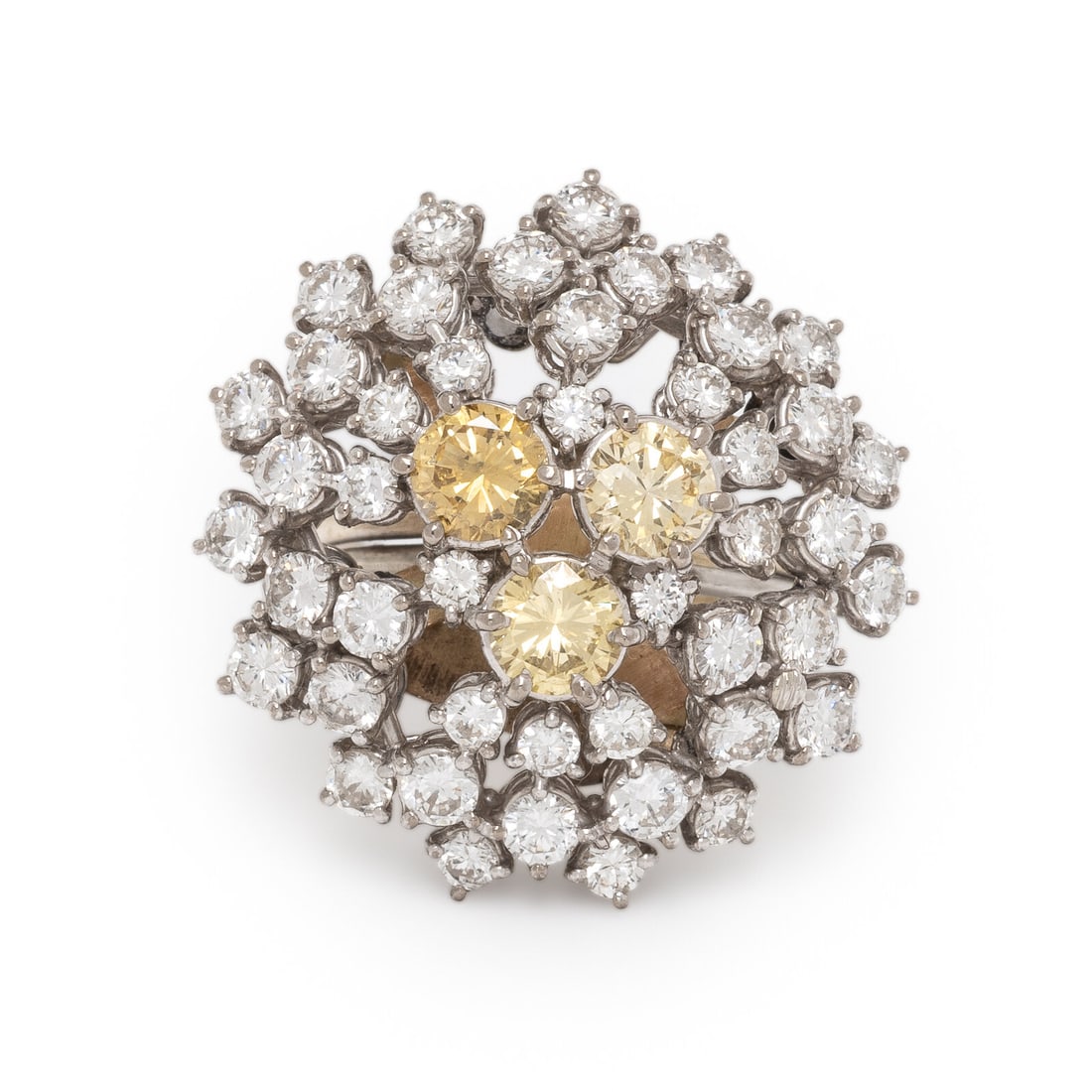 Colored Diamond and Diamond Ring