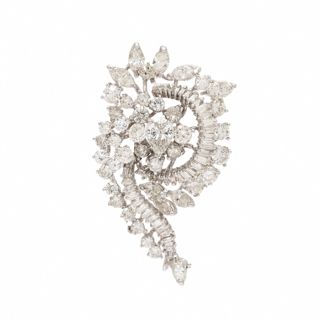 Diamond and White Gold Spray Pin (1 of 2)