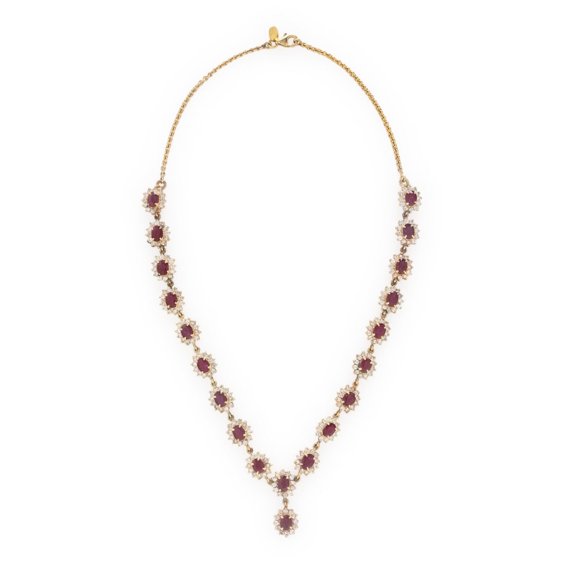 Ruby, Diamond, and Yellow Gold Necklace (1 of 3)