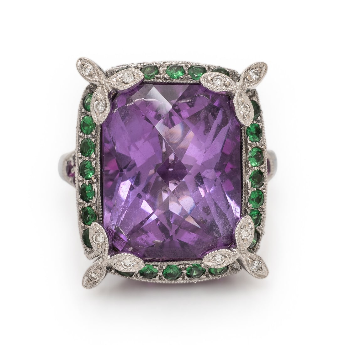 Multigem, Diamond, and White Gold Ring (1 of 3)