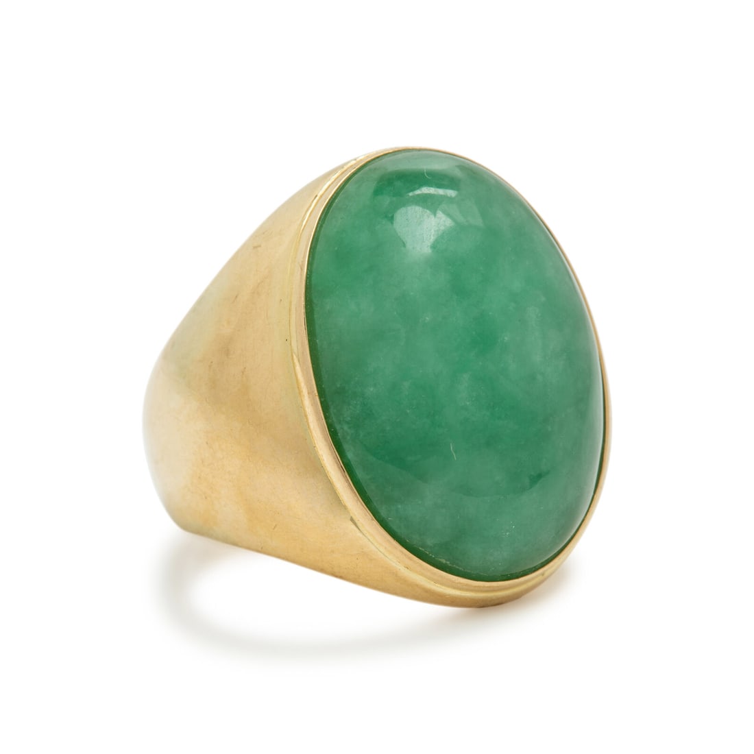 Yellow Gold and Jade Ring - 2
