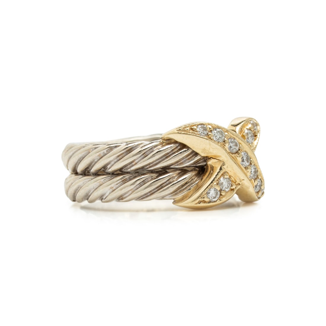 Bicolor Gold and Diamond Ring - 2
