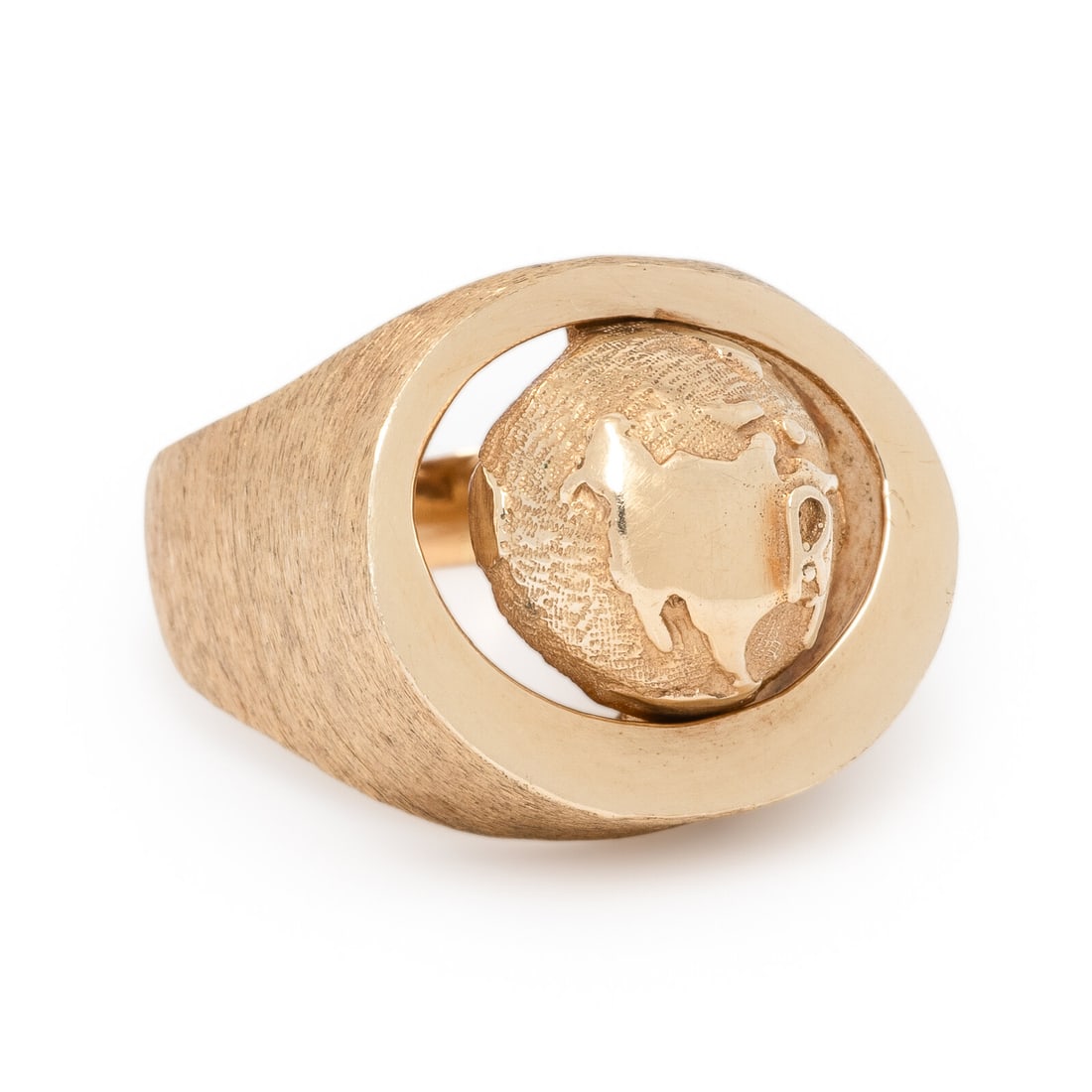 Yellow Gold Globe Ring - 2