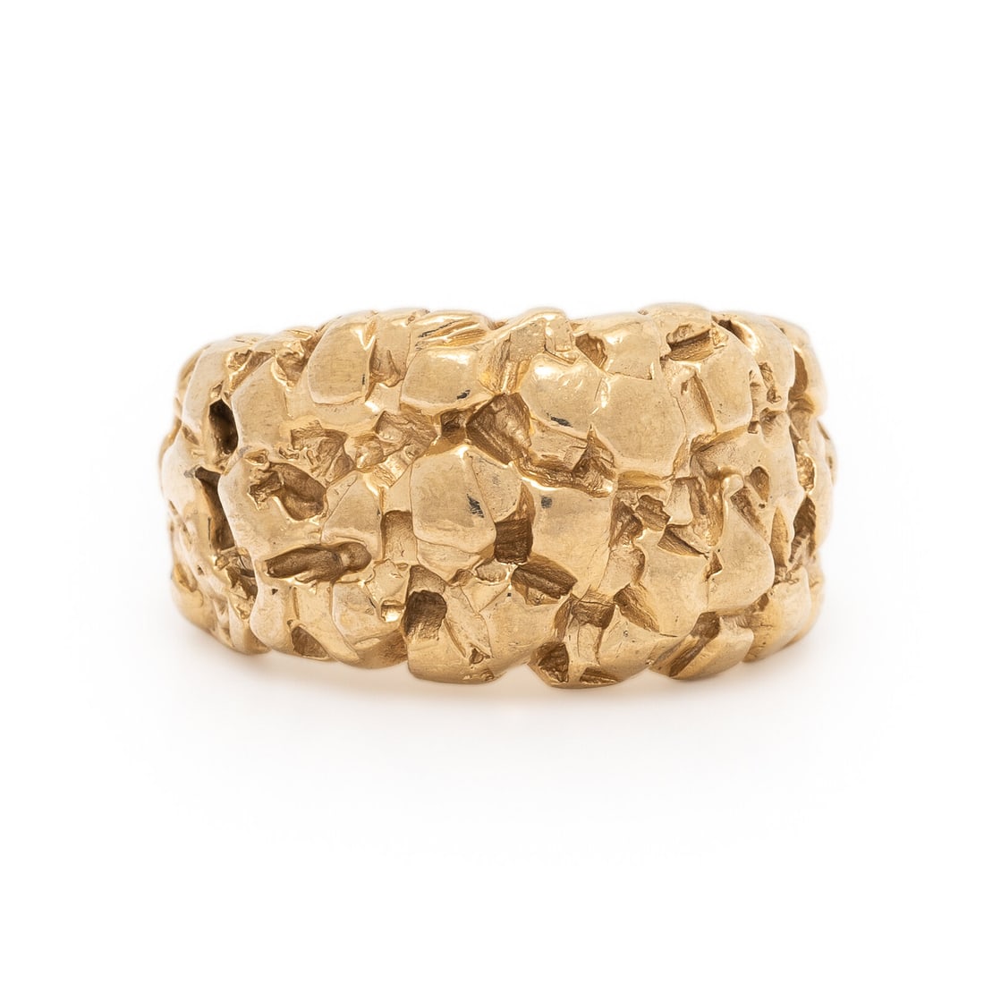 Yellow Gold Ring: Yellow Gold Ring 14 karat yellow gold. Ring size 12. Stamp: (partially obscured) 14K. Gross weight: 12.00 dwt. From a Private Collection, Prescott, Arizona This lot is located in Chicago.