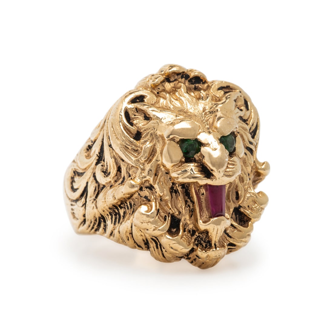 Yellow Gold Lion Ring - 2