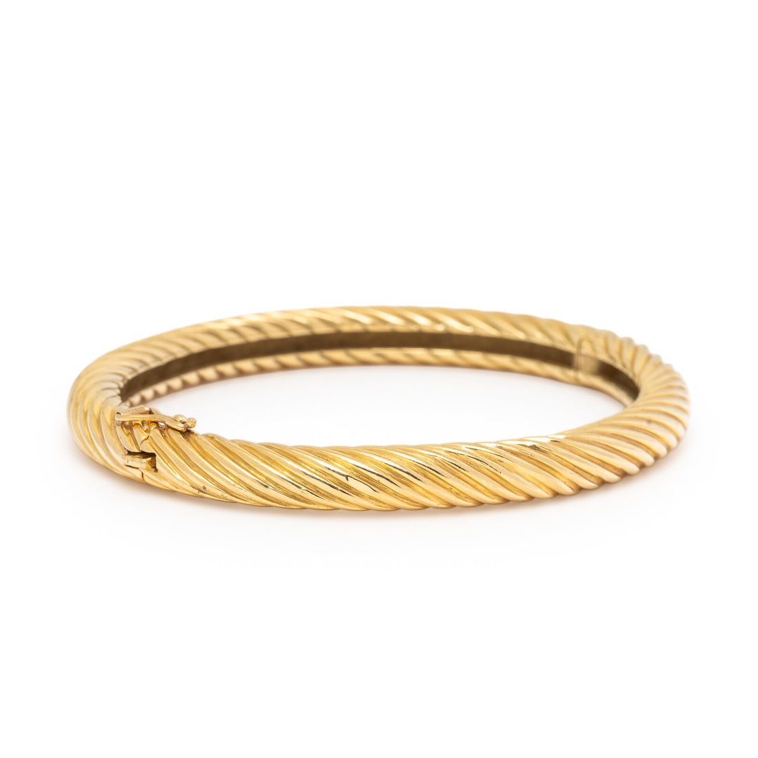 Yellow Gold Twisted Bangle Bracelet - 2
