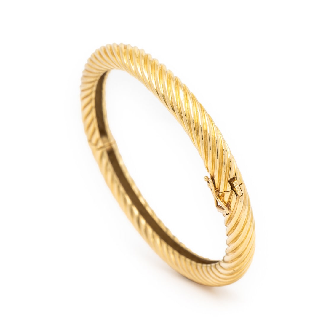 Yellow Gold Twisted Bangle Bracelet - 3