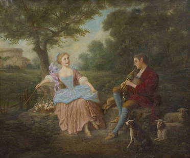 Ruth Mercier, (British, 19th century), Allegorica: Ruth Mercier (British, 19th century) Allegorica oil on canvas signed R.C. Mercier (lower right) 36 x 44 inches.