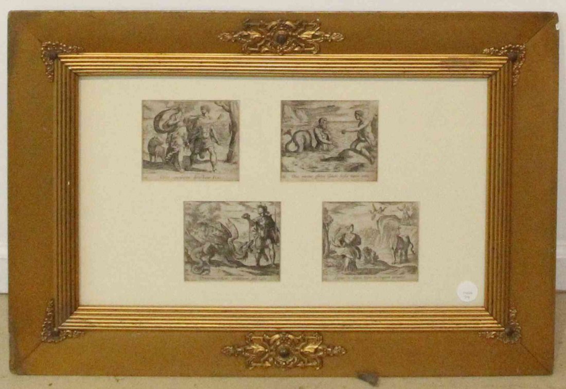 Antonio Tempesta, (Italian, 1555-1630), A group of four: Antonio Tempesta (Italian, 1555-1630) A group of four works engraving Largest 4 1/8 x 4 1/2 inches (visible). Property from the Estate of Dr. Ivan Jeanne Weiler, Urbana, Illinois