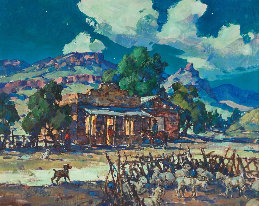 Marjorie Reed (American, 1915-1996) Moonlit Night-Teec Nos Pos (1 of 3)