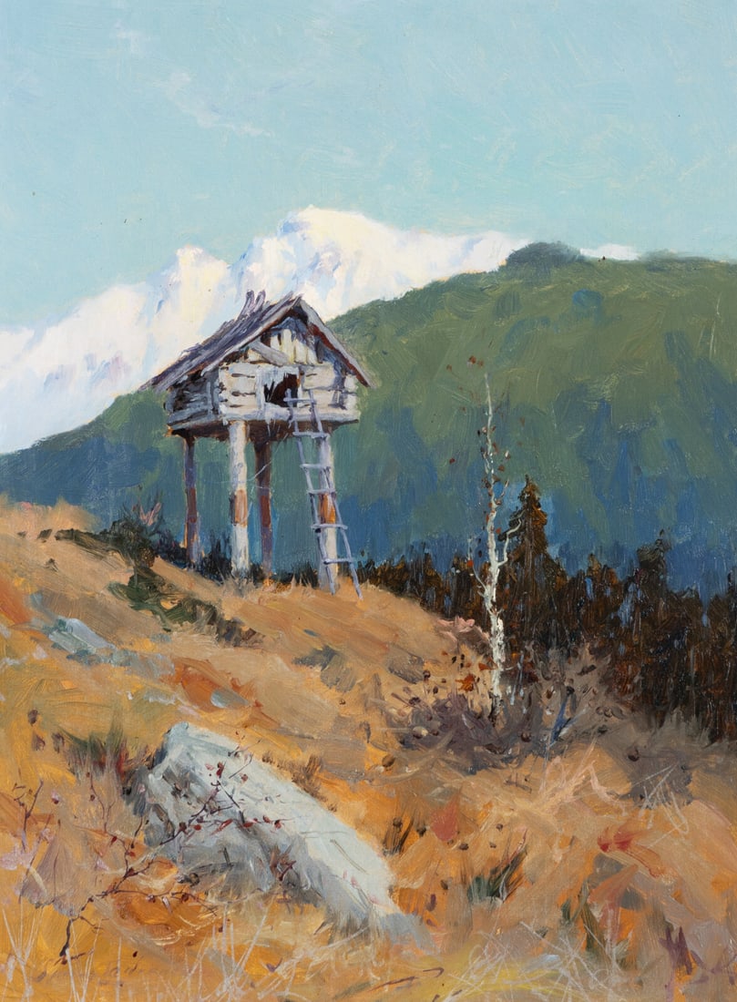 Sydney Mortimer Laurence (American, 1865-1940) Old Cache in the Hills, Alaska, 1936 (1 of 3)