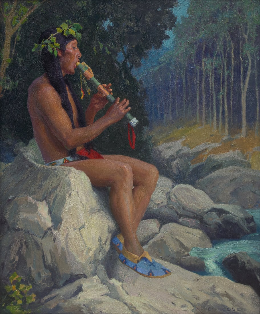 Eanger Irving Couse (American, 1866-1936) Harmony, 1915: Eanger Irving Couse (American, 1866-1936) Harmony, 1915 oil on canvas signed E.-I-COUSE (lower right) 29 1/8 x 24 1/4 in. Provenance Provenance: Governor Arthur Seligman (1871-1933), Santa Fe, by 1933