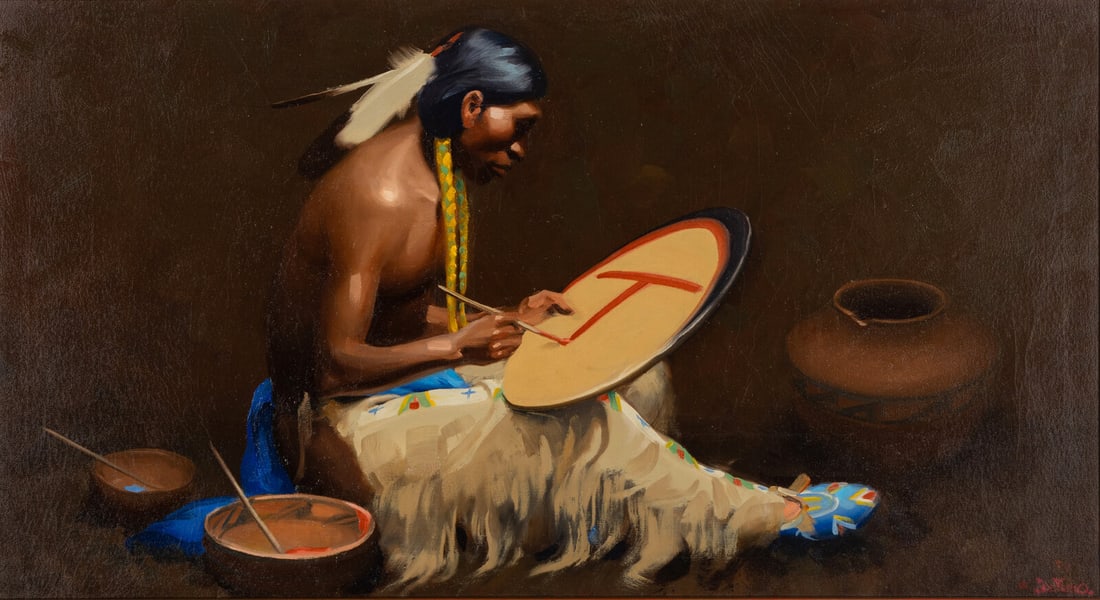 Gerard Curtis Delano (American, 1890-1972) Painting the Shield (1 of 4)