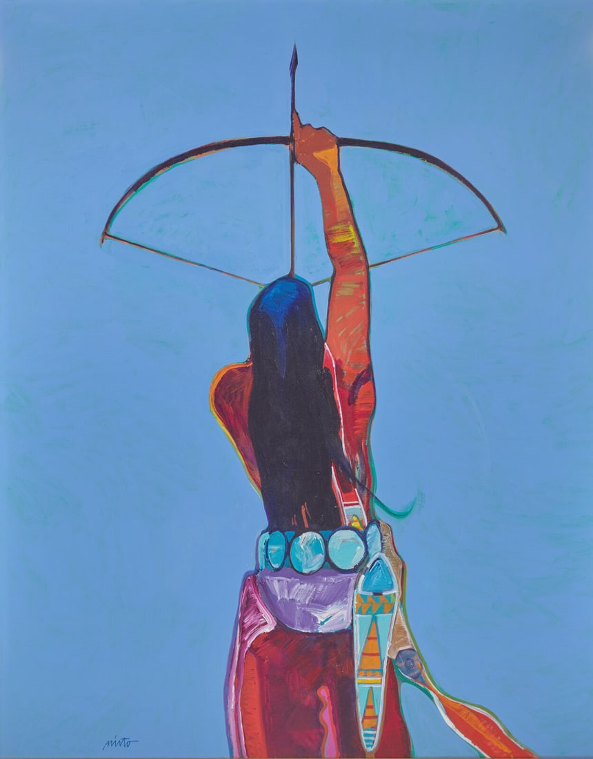 John Nieto (American, 1936-2018) Archer: John Nieto (American, 1936-2018) Archer acrylic on canvas signed Nieto (lower left); signed and titled (on the stretcher) 60 x 48 in. Property from the Private Collection of S. Vallario This lot is lo