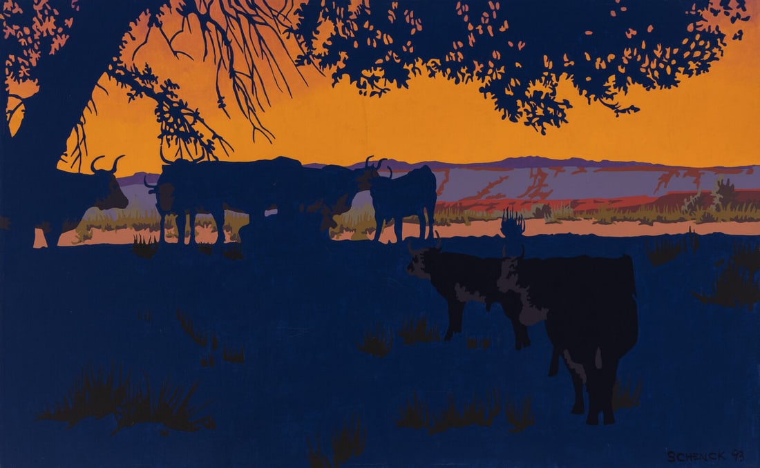 Bill Schenck (American, b. 1947) Longhorns in the Shade, 1993 (1 of 3)