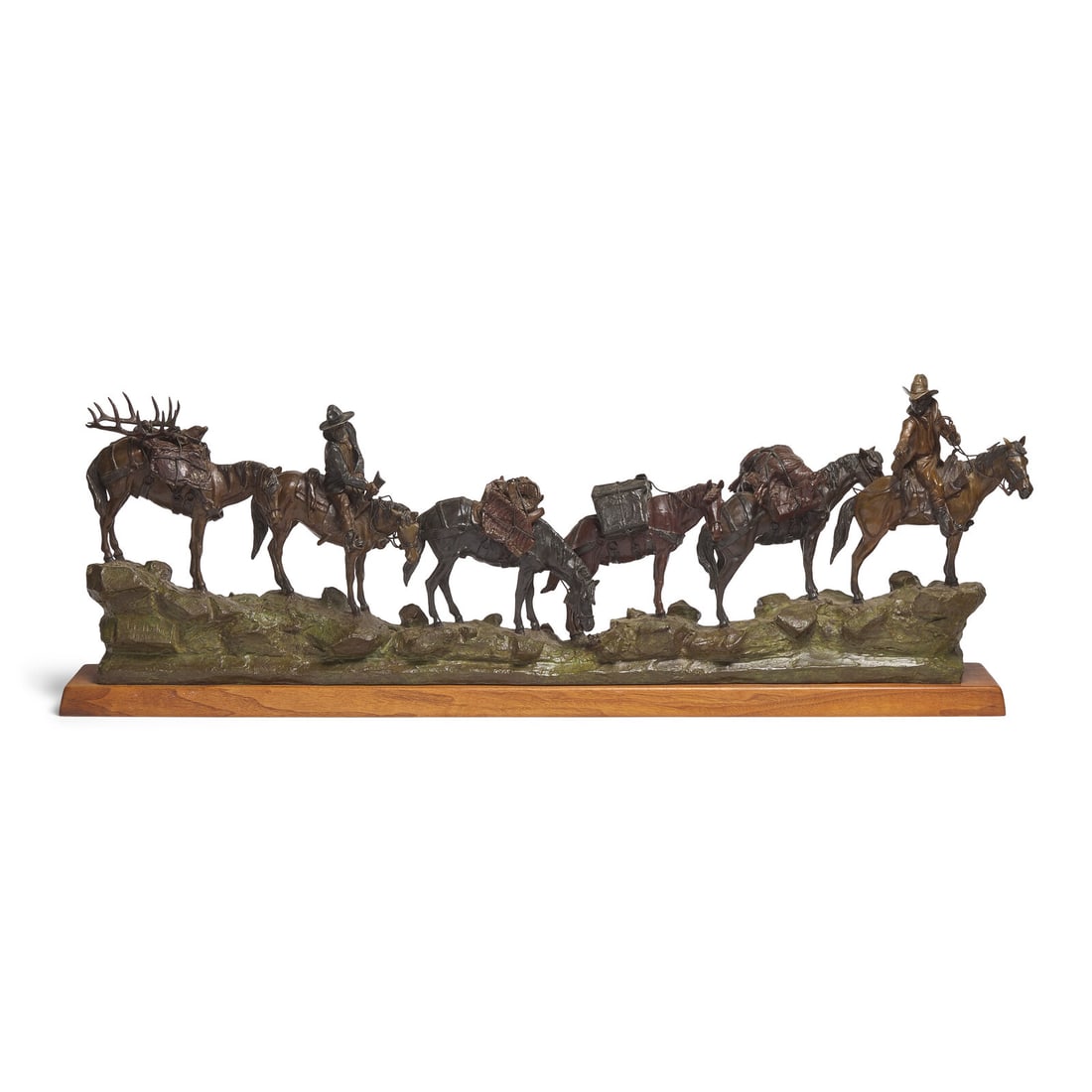 Earl Heikka (American, 1910-1941) Trophy Hunters: Earl Heikka (American, 1910-1941) Trophy Hunters bronze with brown and verdigris patina inscribed E.E. Heikka/1930 (left of base); inscribed © S. Rose 1968, numbered 12/12, incised with foundry m