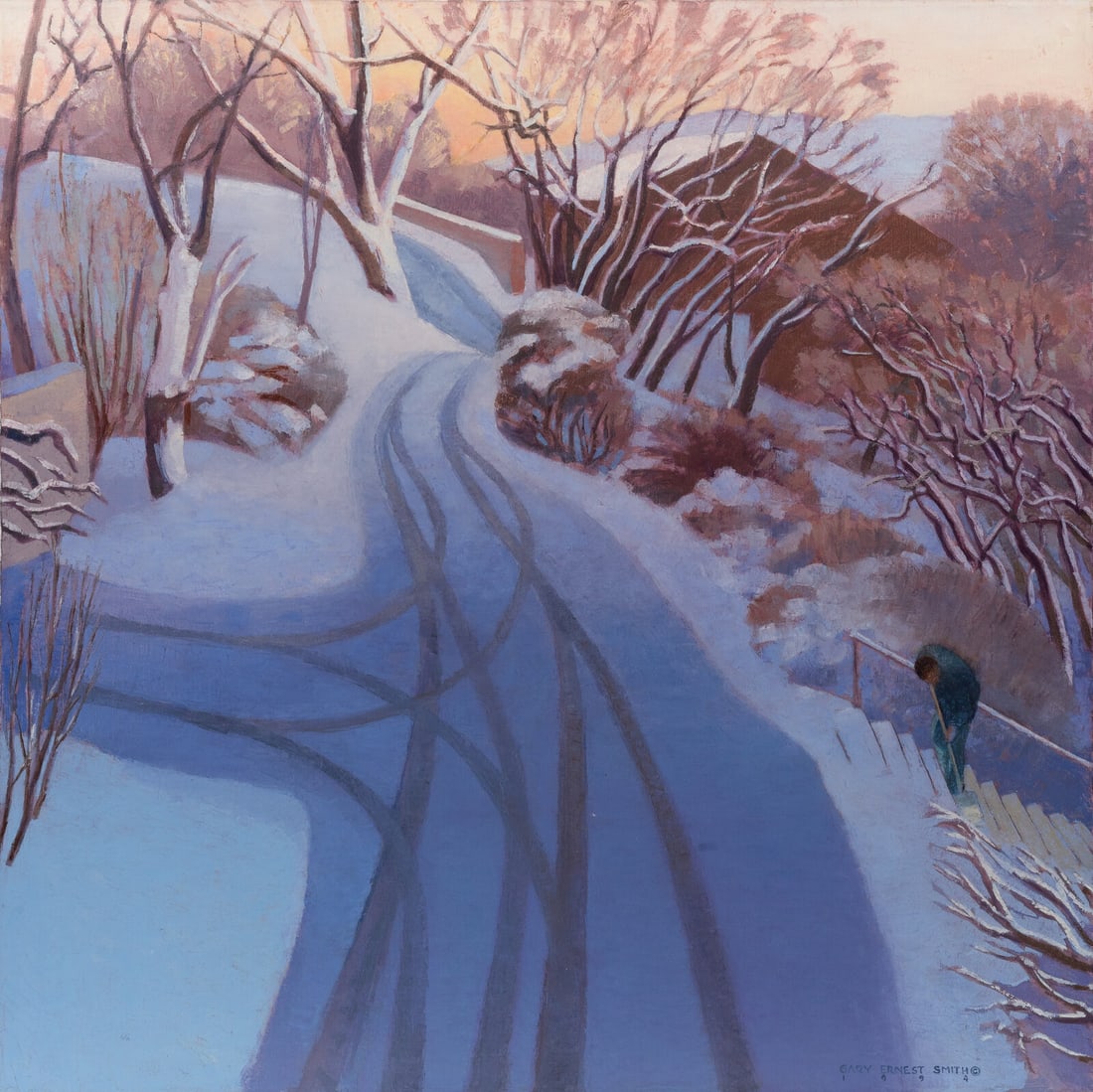 Gary Ernest Smith (American, b. 1942) Winter Design, 1994: Gary Ernest Smith (American, b. 1942) Winter Design, 1994 oil on canvas signed Gary Ernest Smith and dated (lower right) 48 x 48 in. This lot is located in Philadelphia. Provenance Provenance: Overlan