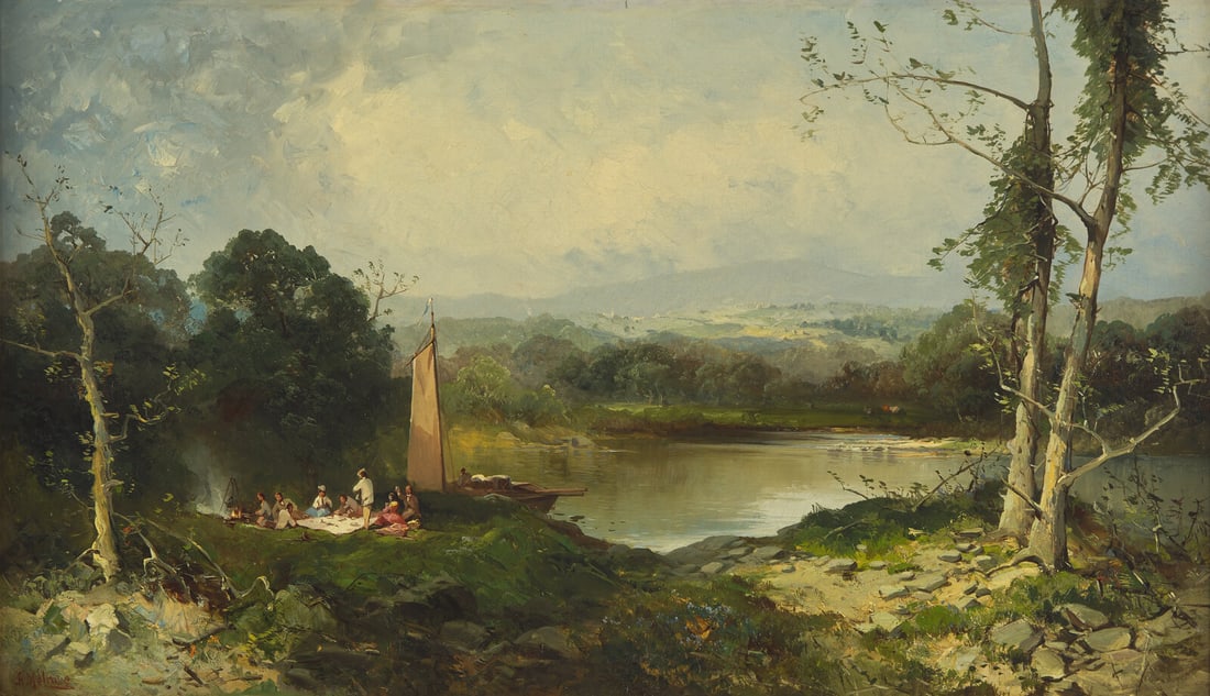 Andrew Melrose (American, 1836-1901) A Picnic on Passumpsic River, Vermont (1 of 3)