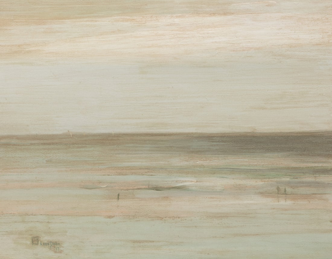 Leon Dabo (American, 1864-1960) Green Seashore, 1917: Leon Dabo (American, 1864-1960) Green Seashore, 1917 oil on board signed Leon Dabo and dated, with artist's cipher (lower left) 15 7/8 x 20 in. Provenance Private Collection, Florida.