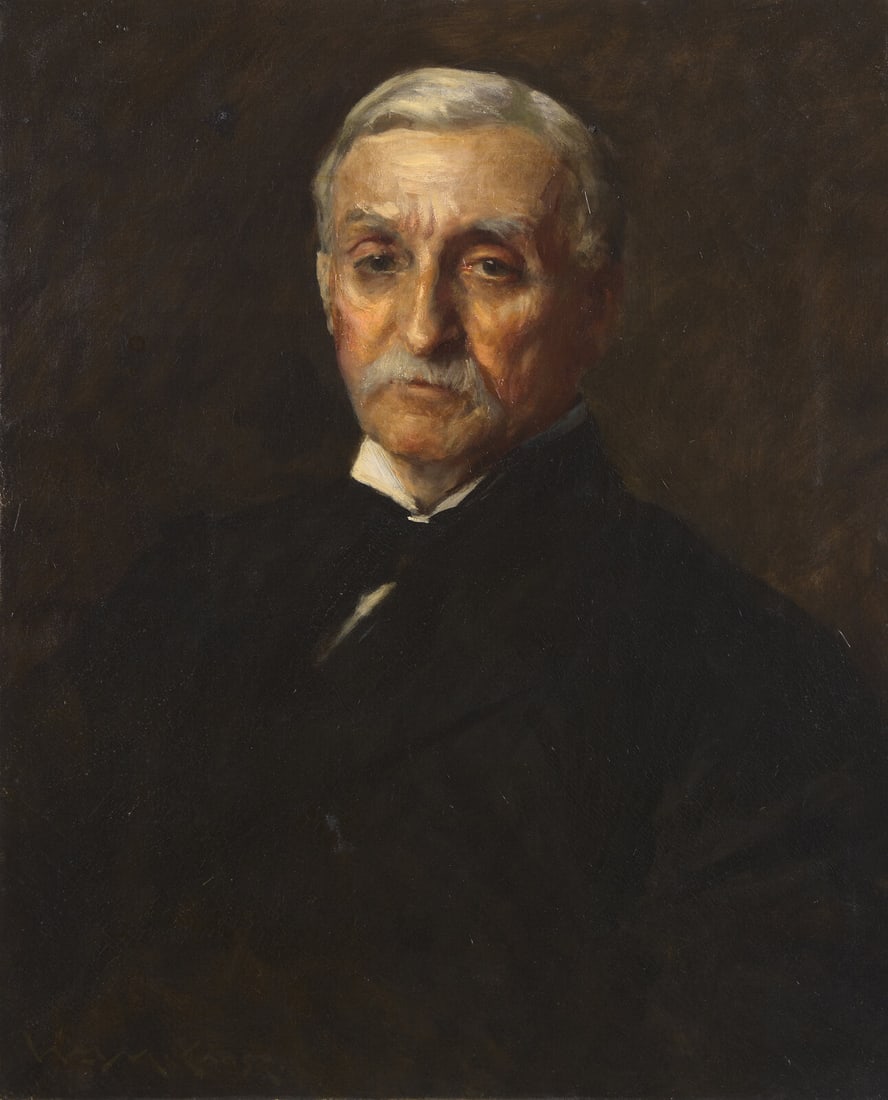 William Merritt Chase (American, 1849-1916) Portrait of George Washington Martin, 1904: William Merritt Chase (American, 1849-1916) Portrait of George Washington Martin, 1904 oil on canvas signed W. M. Chase (lower left); also titled and dated (on the reverse) 22 x 27 in. Property from t