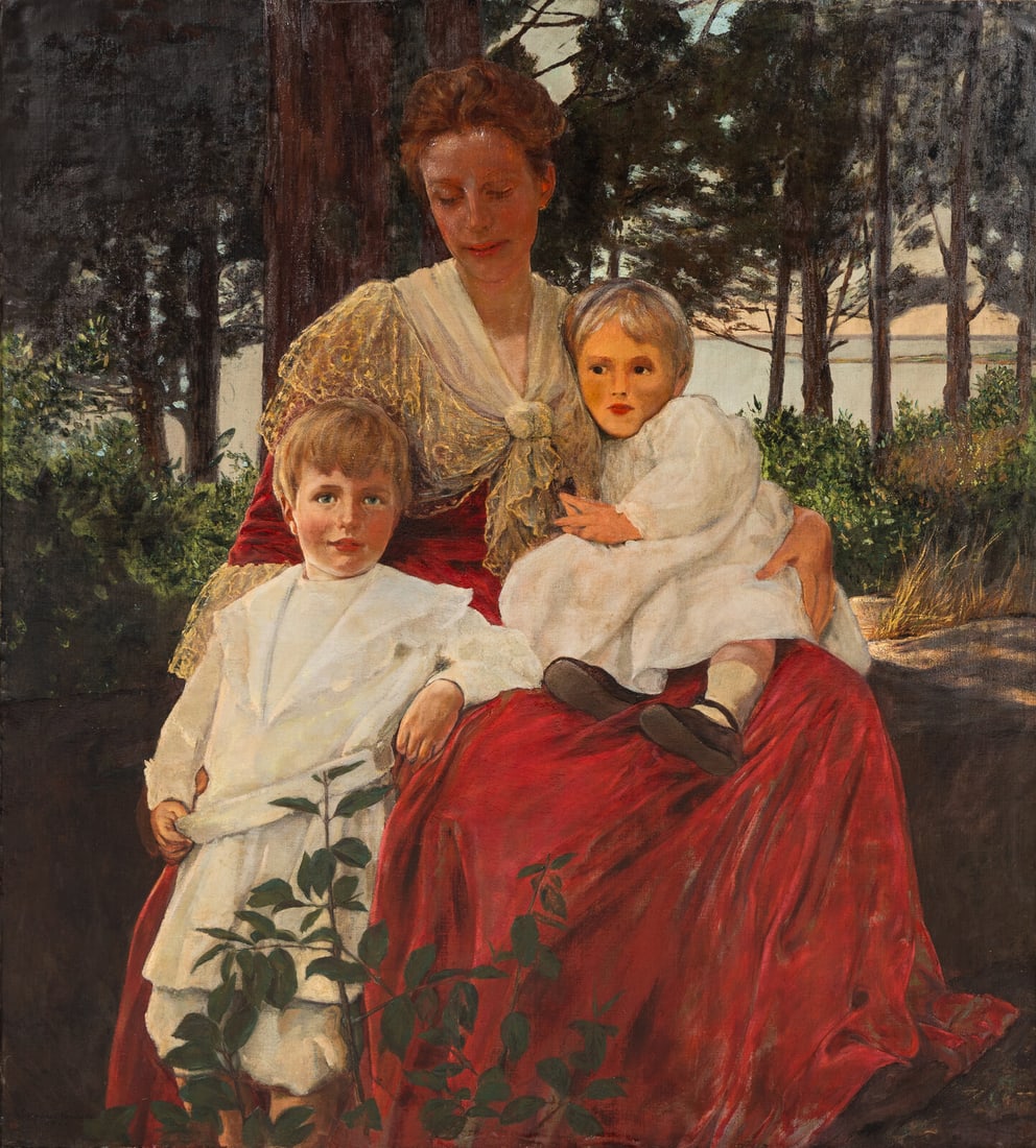 William Sergeant Kendall (American, 1869-1938) Mrs. Hoyt and Her Sons, 1901 (1 of 4)