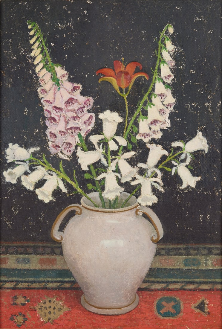 Emma Fordyce MacRae (American, 1887-1974) Foxgloves in Two-Handled Pot (1 of 3)