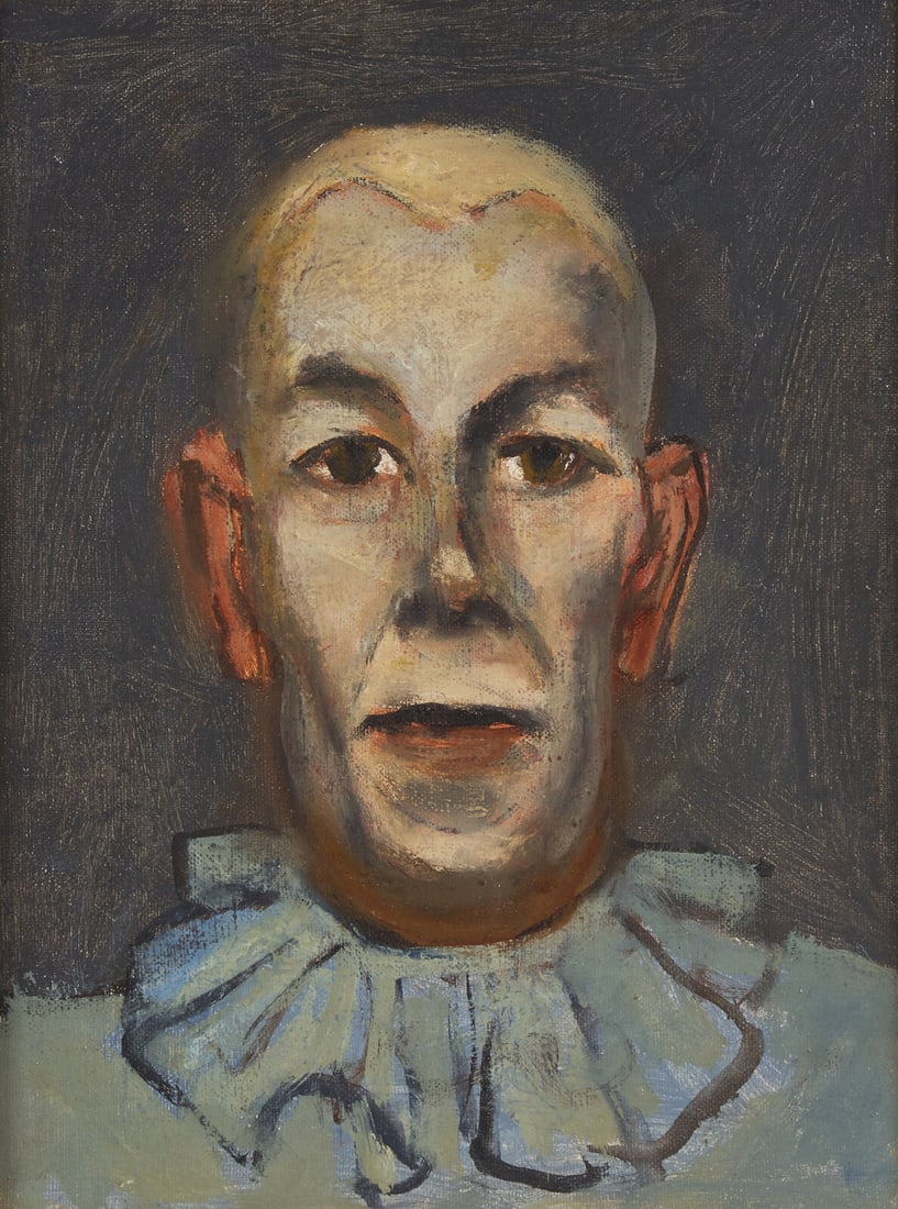Walt Kuhn (American, 1877-1949) Light Blue Clown, c. 1944: Walt Kuhn (American, 1877-1949) Light Blue Clown, c. 1944 oil on canvasboard 12 1/4 x 9 3/8 in. Provenance Kennedy Galleries, New York, New York, by 1972. Acquired directly from the above. Private Col
