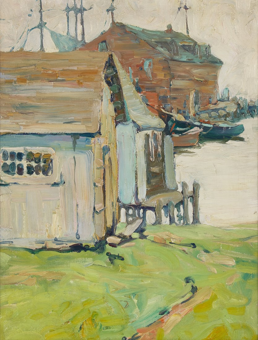 Jane Peterson (American, 1876-1965) Waterside (New York Yacht Club) (1 of 3)