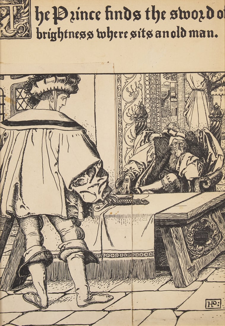Howard Pyle (American, 1853-1911) The Wonder Clock: The Prince Finds the Sword of Brightness, 1887 (1 of 3)