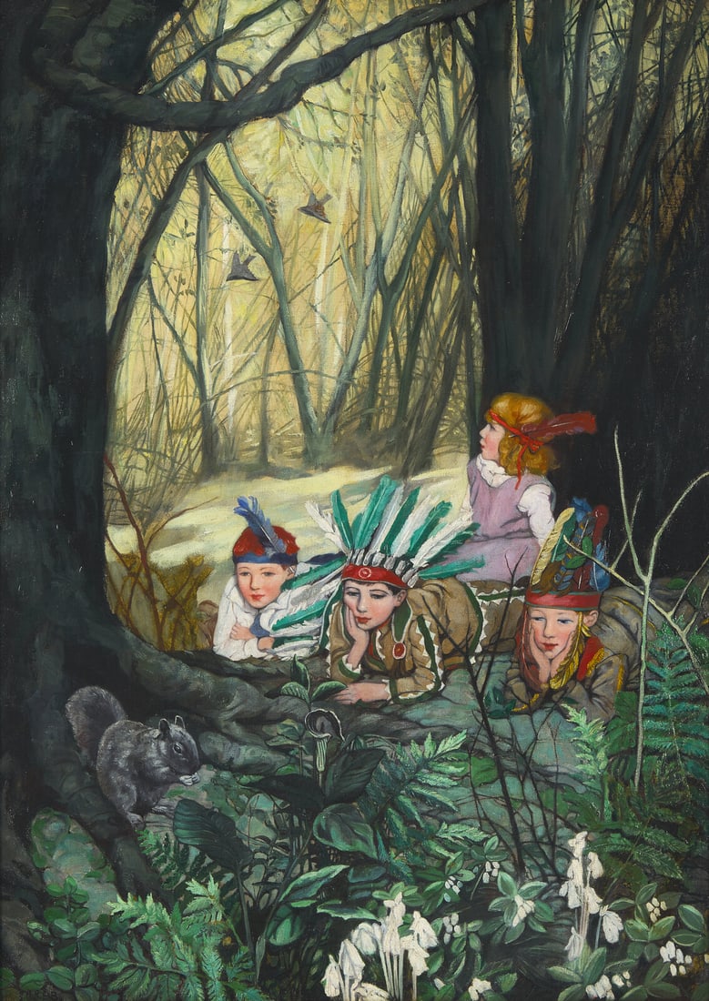 Ethel Franklin Betts (American, 1877-1959) A little green pulpit stuck in the ground, c. 1920-23 (1 of 3)