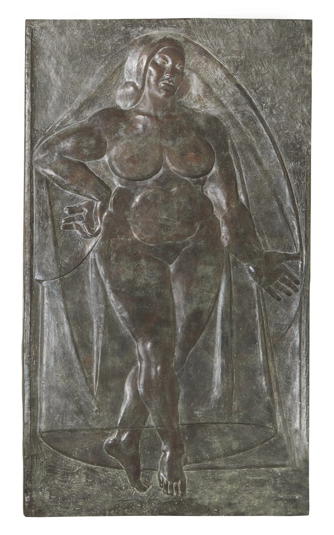 Gaston Lachaise (American/French, 1882-1935) Relief-Woman (Second State) [LF 128], 1934: Gaston Lachaise (American/French, 1882-1935) Relief-Woman (Second State) [LF 128], 1934 bronze with brown verdigris patina stamped LACHAISE / ESTATE and numbered 1/8 (lower right), modeled in 1934, th