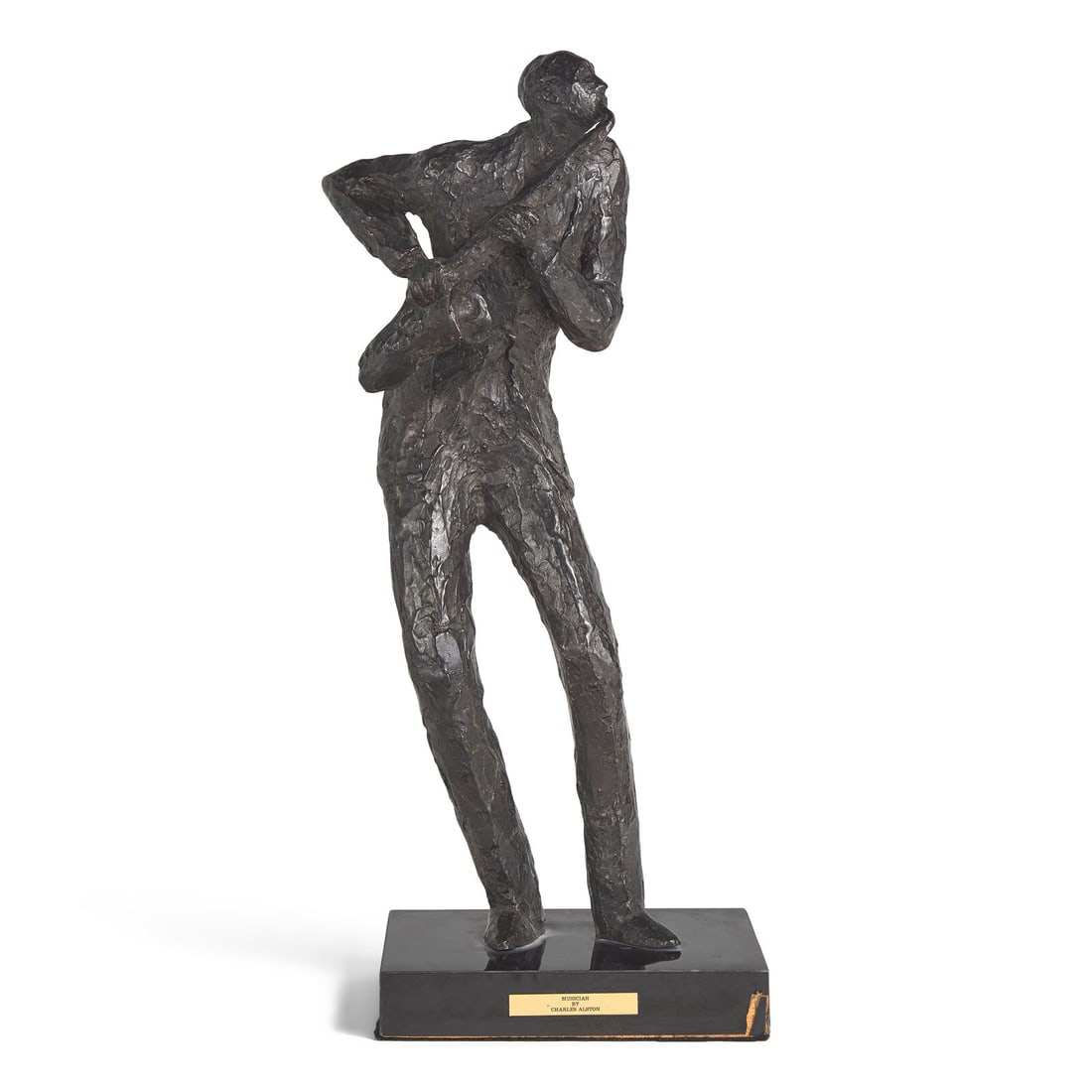 Charles Henry Alston (American, 1907-1977) Musician (Saxophone Player): Charles Henry Alston (American, 1907-1977) Musician (Saxophone Player) bronze with dark brown patina inscribed with initials CA and numbered 8/9 (base of proper right foot) height (with base): 23 in. 