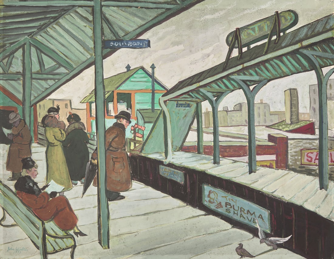 John Winters (American, 1904-1983) Train Platform (Chicago El), 1935 (1 of 2)