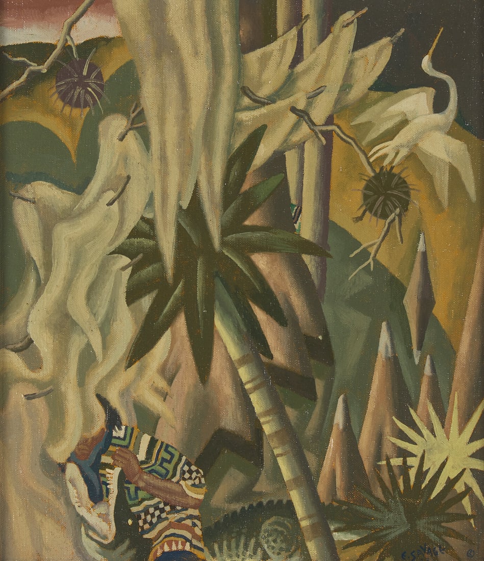 Eugene Savage (American, 1883-1978) The Everglades, Moss and Orchids, 1953 (1 of 3)