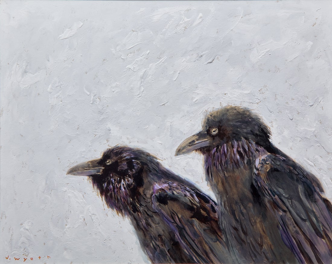 Jamie Wyeth (American, b. 1946) Raven Pair - Portrait, 1998 (1 of 3)