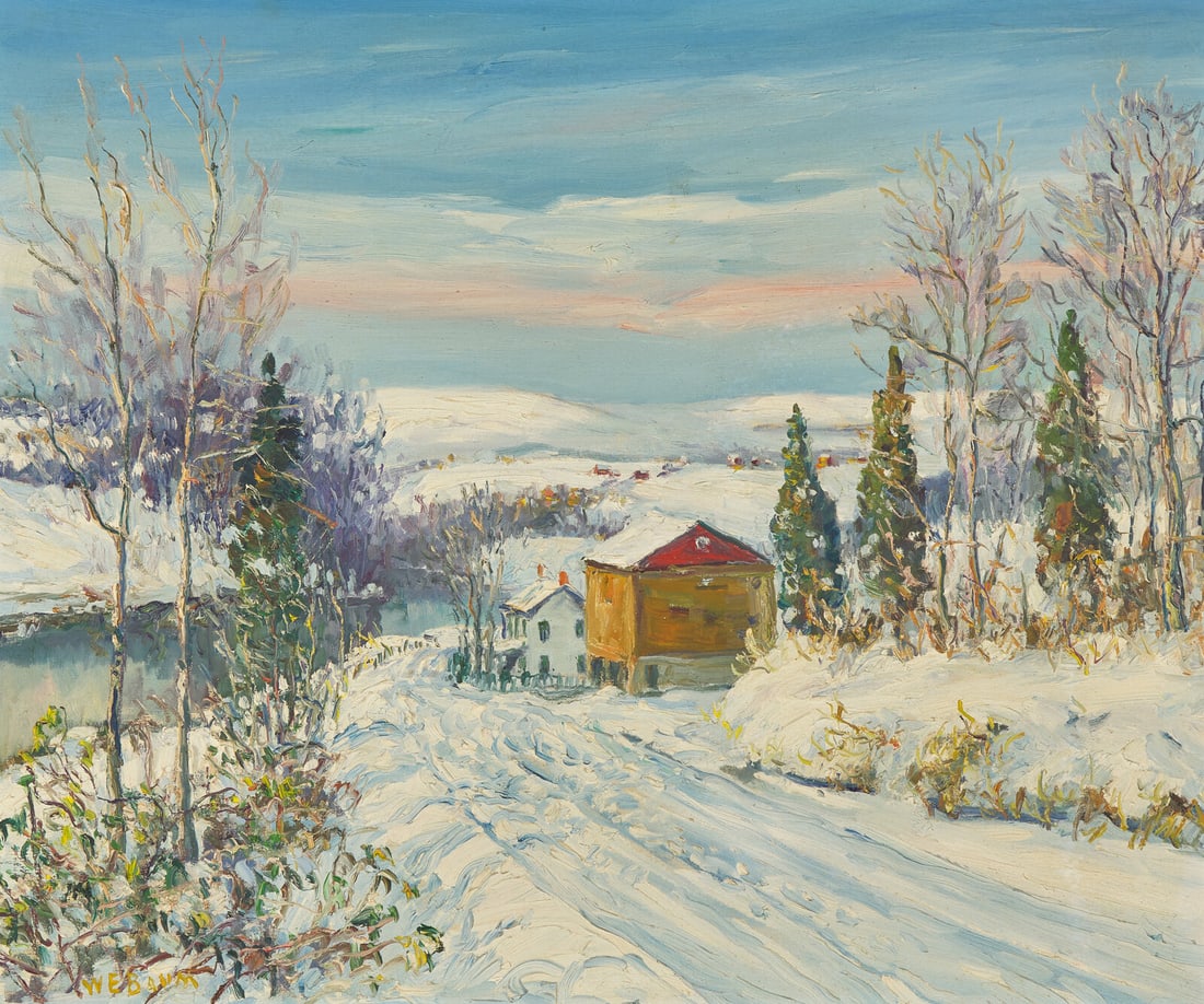 Walter Emerson Baum (American, 1884-1956) Winter, Pennsylvania: Walter Emerson Baum (American, 1884-1956) Winter, Pennsylvania oil on canvas signed W E BAUM (lower left) 25 x 30 in. Provenance Dr. James Weres, Coplay, Pennsylvania. Private Collection, Georgia. Exh