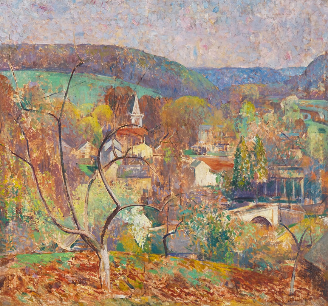 Clarence Raymond Johnson (American, 1894-1981) Lambertville in Spring (1 of 3)