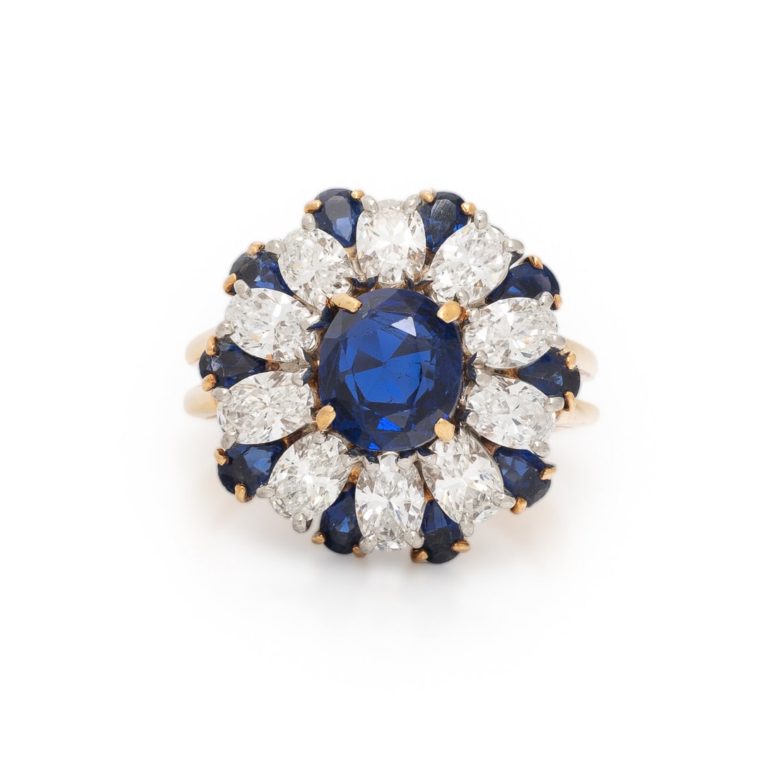 Oscar Heyman, Sapphire, Diamond and Yellow Gold Ring (1 of 3)