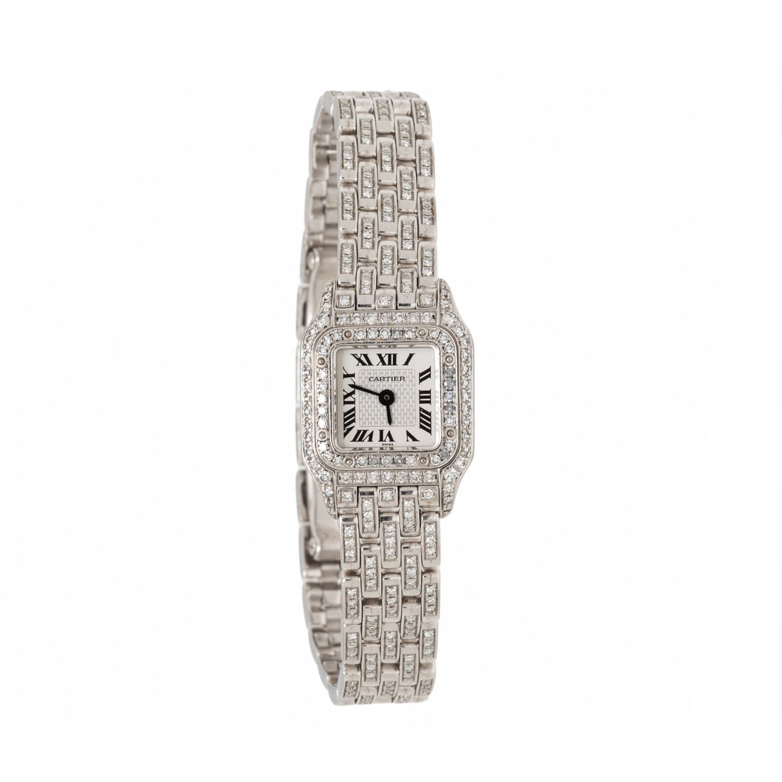 Cartier, Ref. 1136, 18K White Gold 'Panthère' Watch with Diamond Bezel and Bracelet: Cartier, Ref. 1136, 18K White Gold 'Panthère' Watch with Diamond Bezel and Bracelet Maker: Cartier Model: Panthère Reference number: 1136 Serial number: CC272261 Year: Circa 1990s-2000s Case