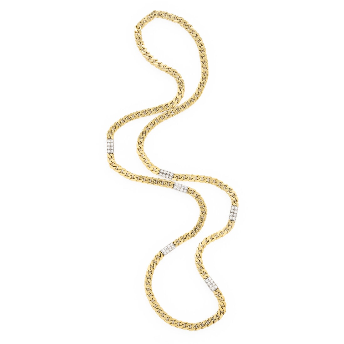 Yellow Gold and Diamond Chain Necklace (1 of 3)