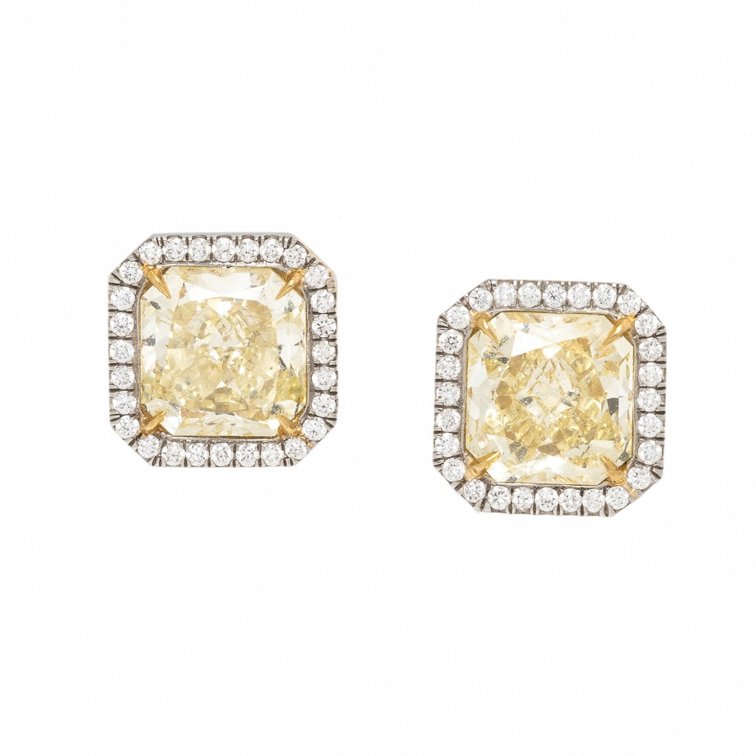 Fancy Yellow Diamond and Diamond Earrings (1 of 4)