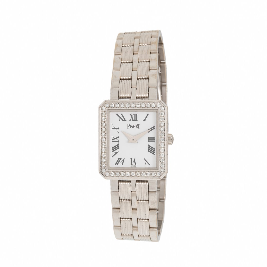 Piaget, Ref. 5355 M601D, 18K White Gold 'Protocole' Watch with Diamond Bezel: Piaget, Ref. 5355 M601D, 18K White Gold 'Protocole' Watch with Diamond Bezel Maker: Piaget Model: Protocole Reference number: 5355 M601D Serial number: 808622 Case size: Approx. 20 mm Case material: 1