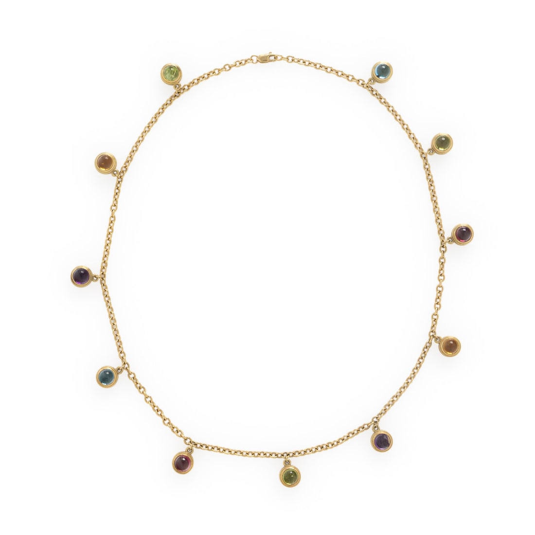 Slane & Slane, Yellow Gold and Multigem Necklace (1 of 3)