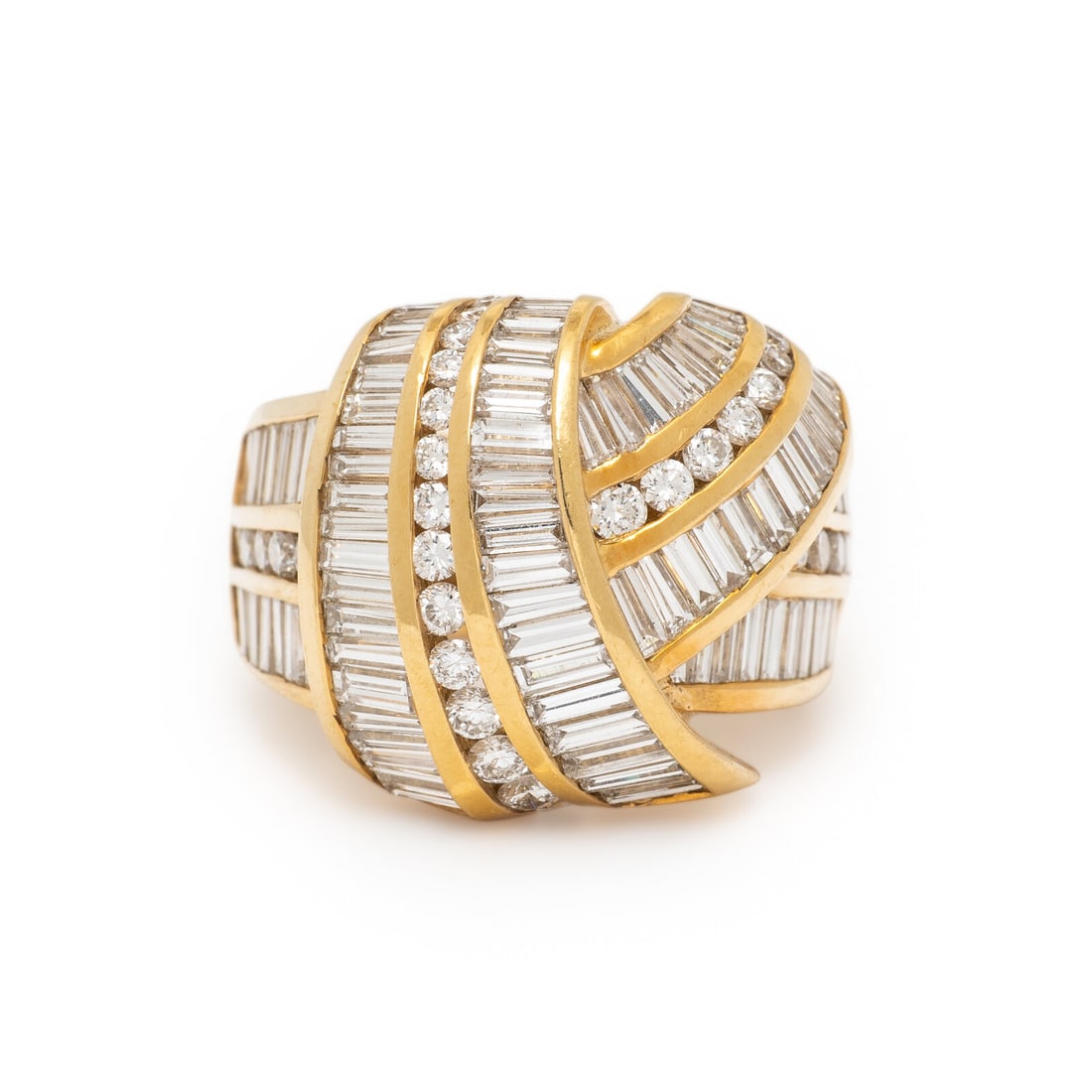 Charles Krypell, Yellow Gold and Diamond Knot Ring (1 of 3)