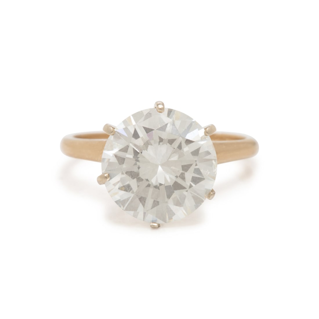 Diamond and Yellow Gold Solitaire Ring (1 of 4)