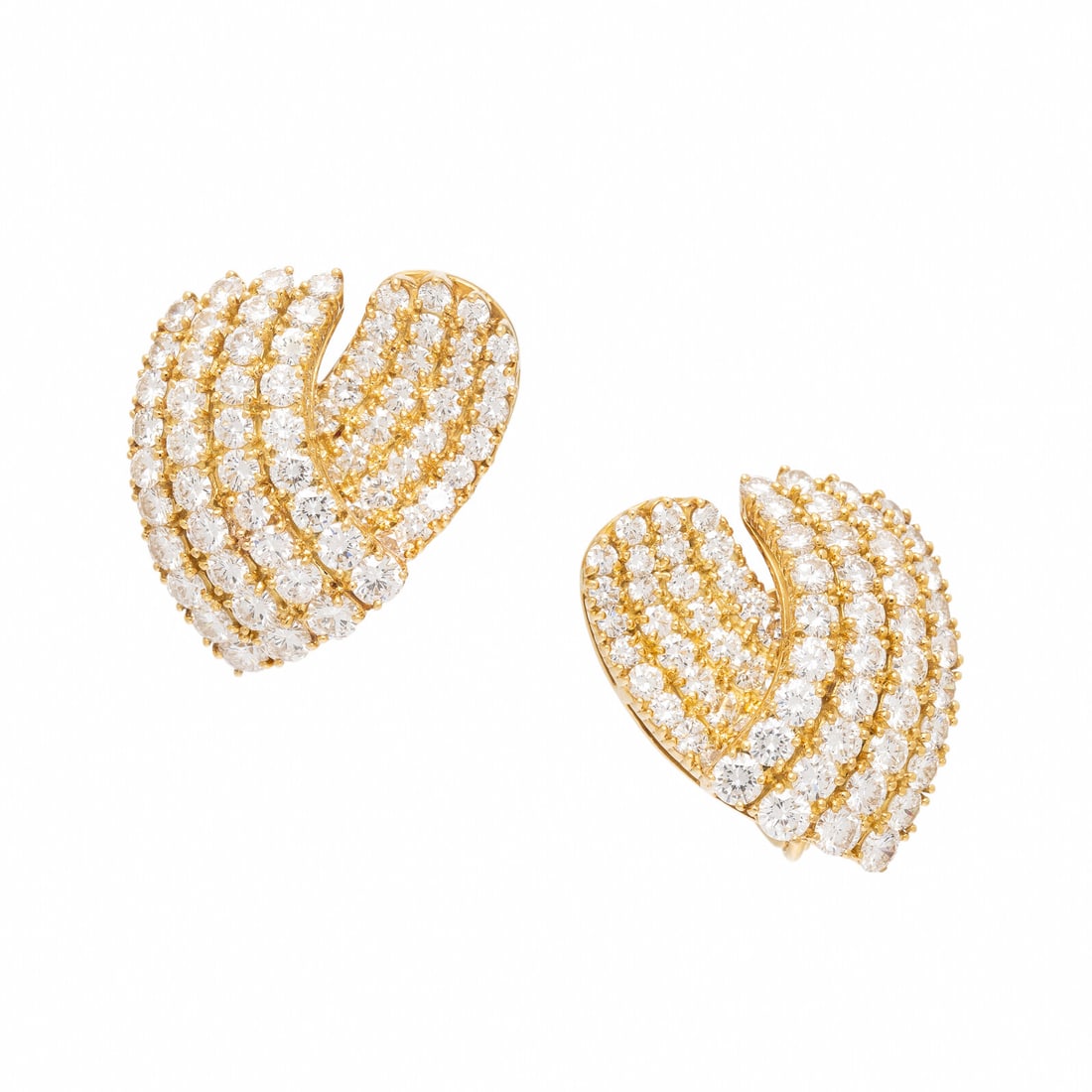 Yellow Gold and Diamond Earrings (1 of 2)