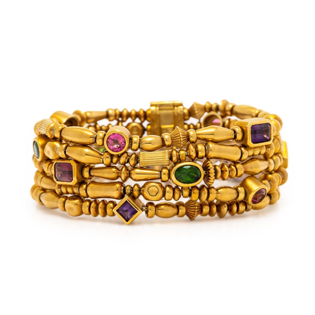 Seidengang, Yellow Gold and Multigem Bracelet (1 of 3)