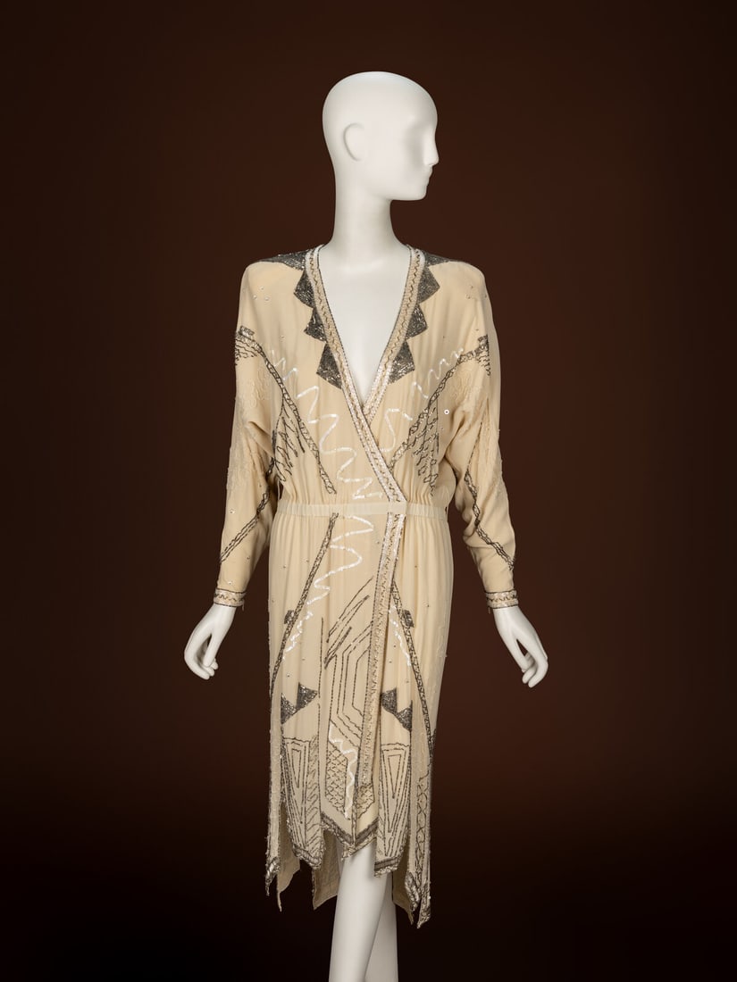 Fabrice, Beaded Cream Cocktail Dress (1 of 10)