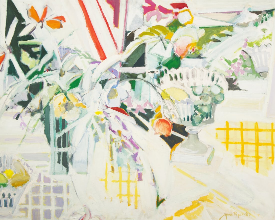 Jane Piper (American, 1916-1991) Still Life with Fruit & Flowers, 1987 (1 of 3)